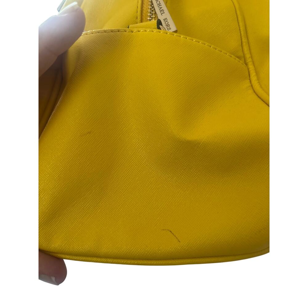 Leather studded satchel, Michael Kors Grayson/Hamilton Yellow - Picture 5 of 8